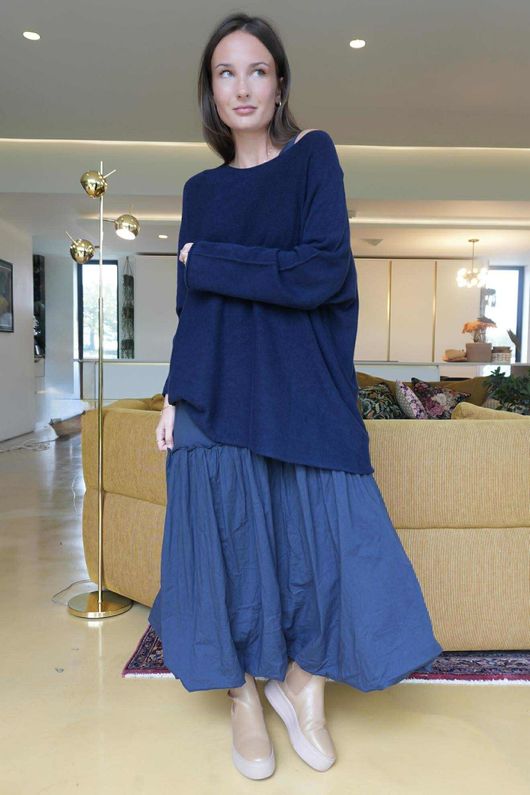 Paloma Pouf Layering Dress Navy